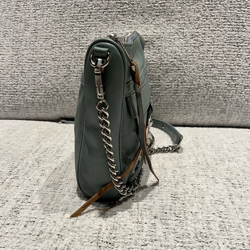 REBECCA MINKOFF MAC large bag teal blue crossbody purse EUC removable strap - Picture 15 of 16